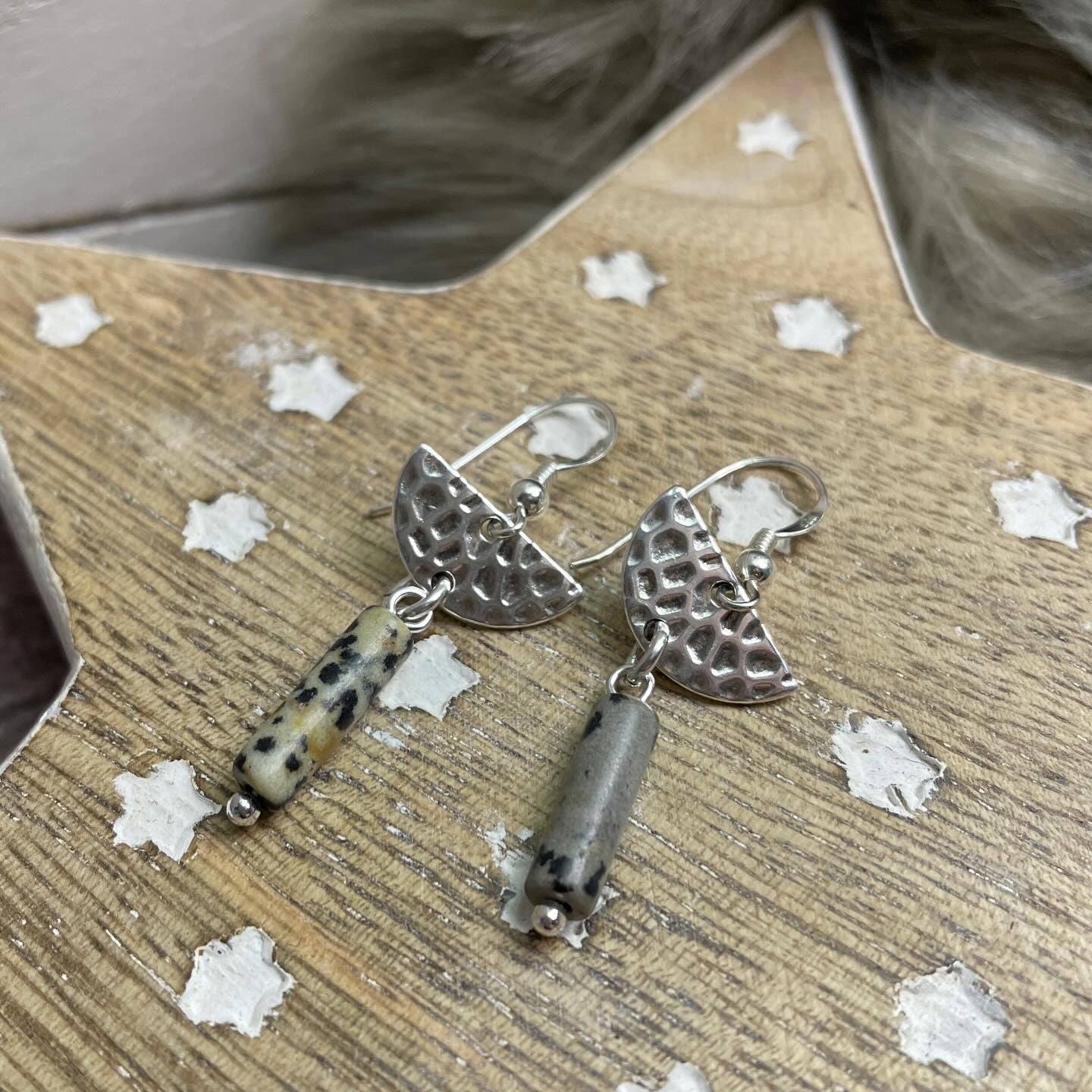 Ohrringe Dalmatinerstein , 925