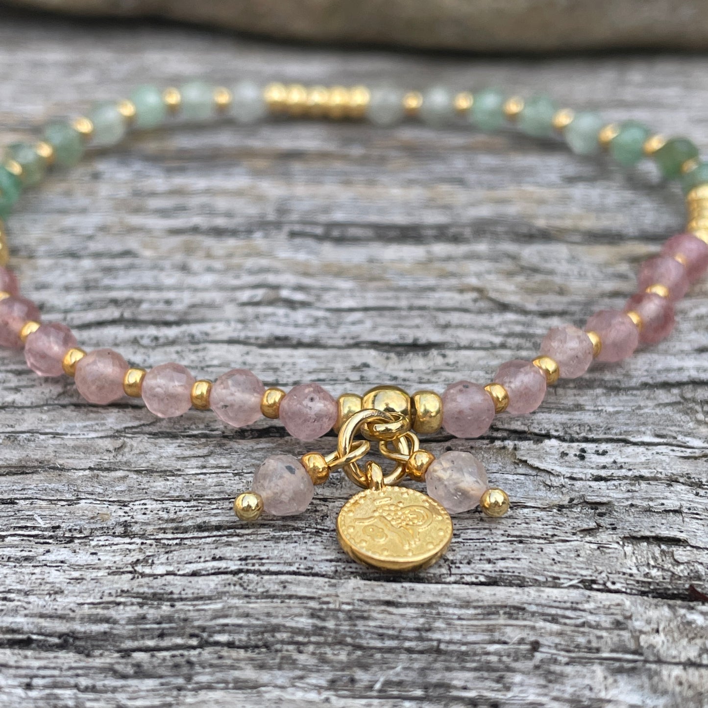 Armband Turmalin Mix , gold