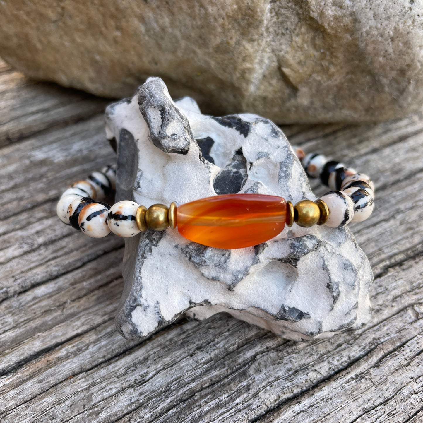Armband, Karneol, Flower Stone