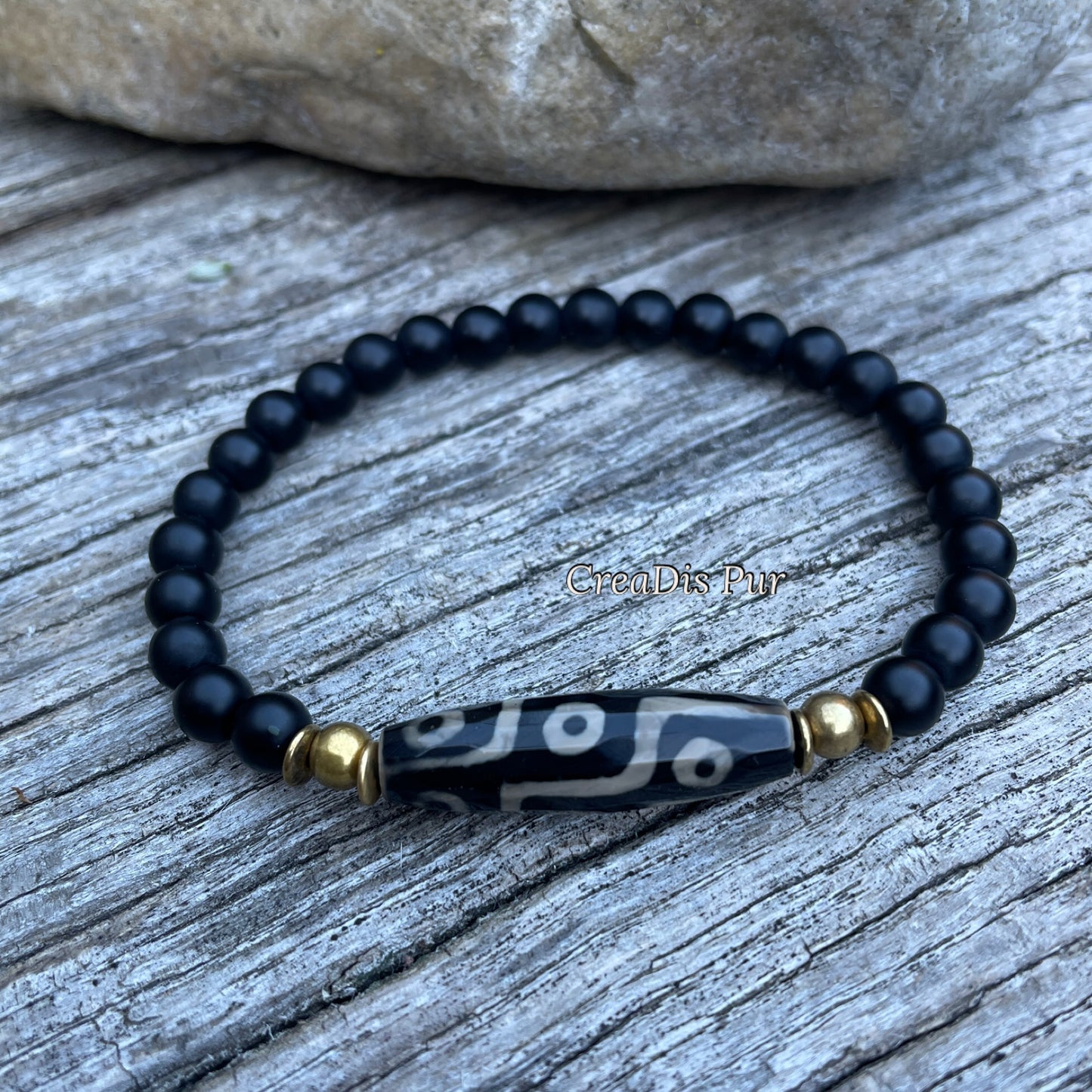 Armband Dzi Neunauge , schwarz