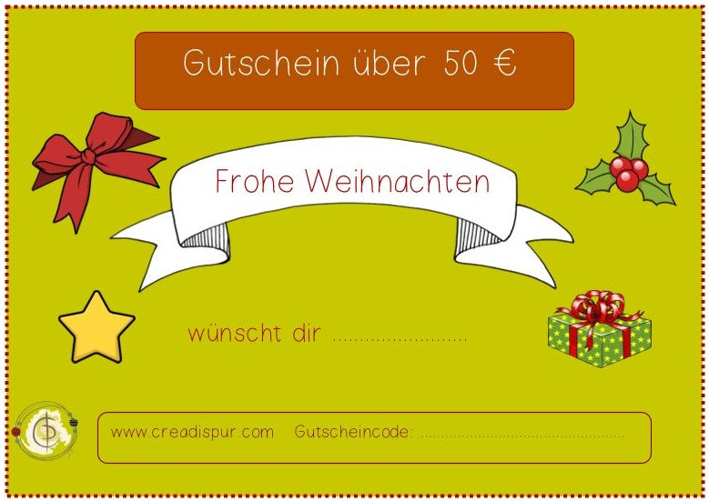 CreaDis Pur Gutschein Weihnachten