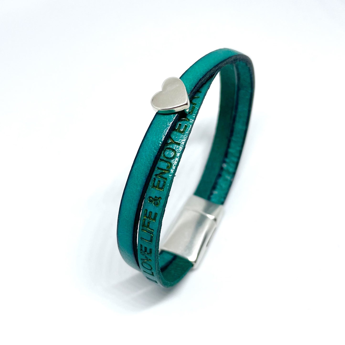 Lederarmband- love life & enjoy every moment-
