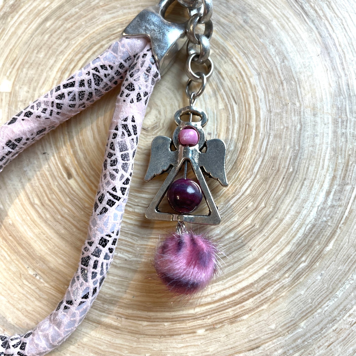 Schlüsselanhänger, Engel rosa