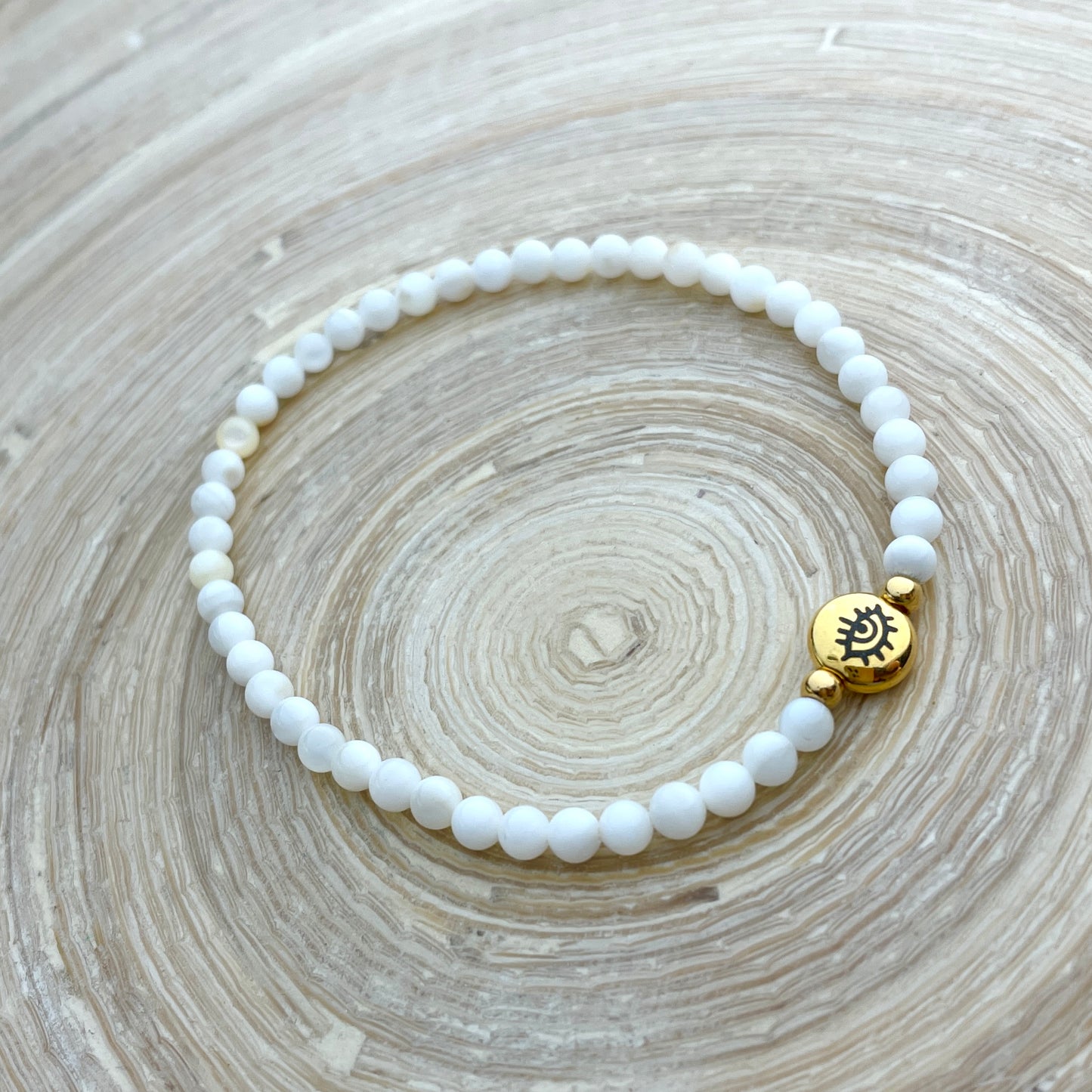 Perlenbändchen - Auge - gold