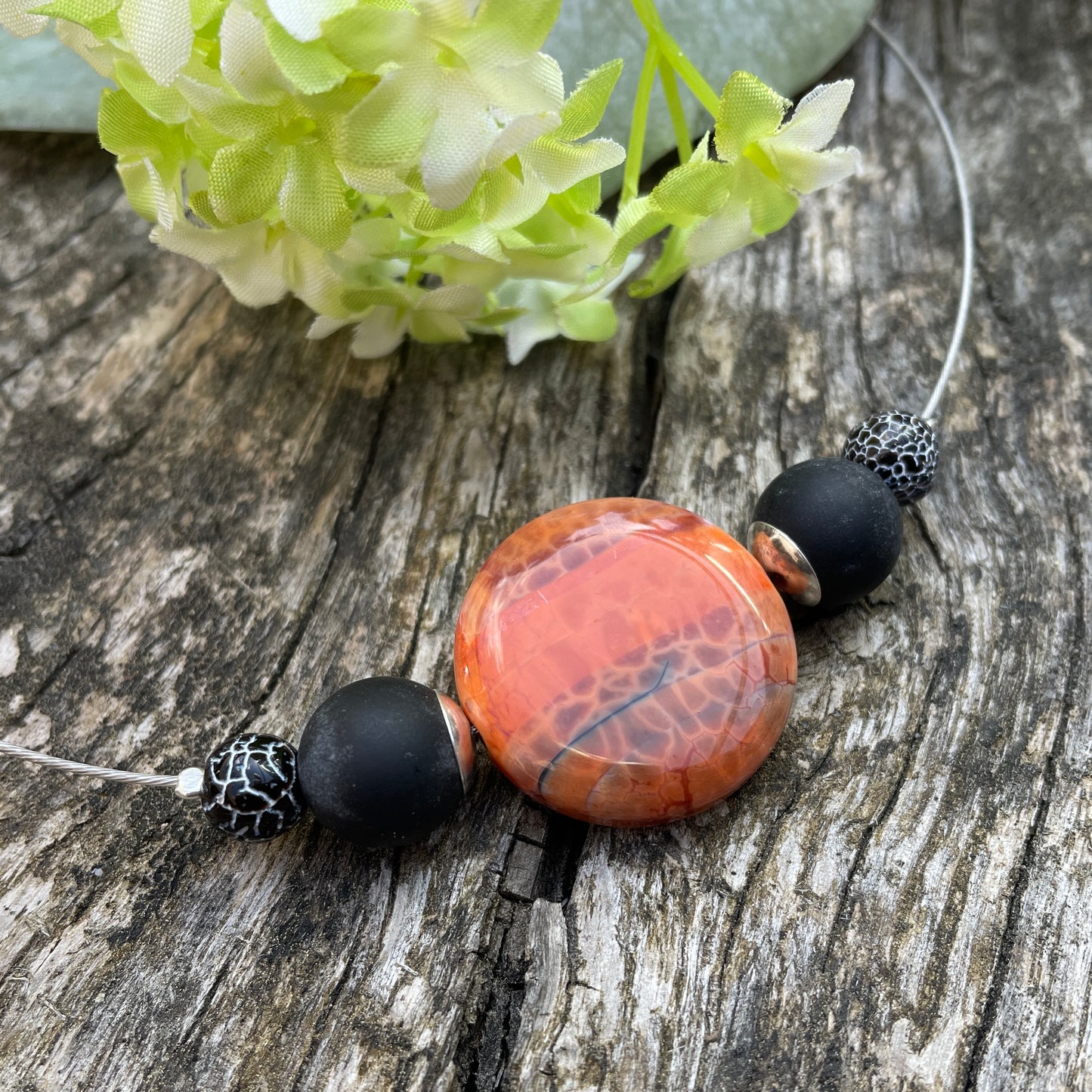 Kurzkette Feuerachat, Onyx