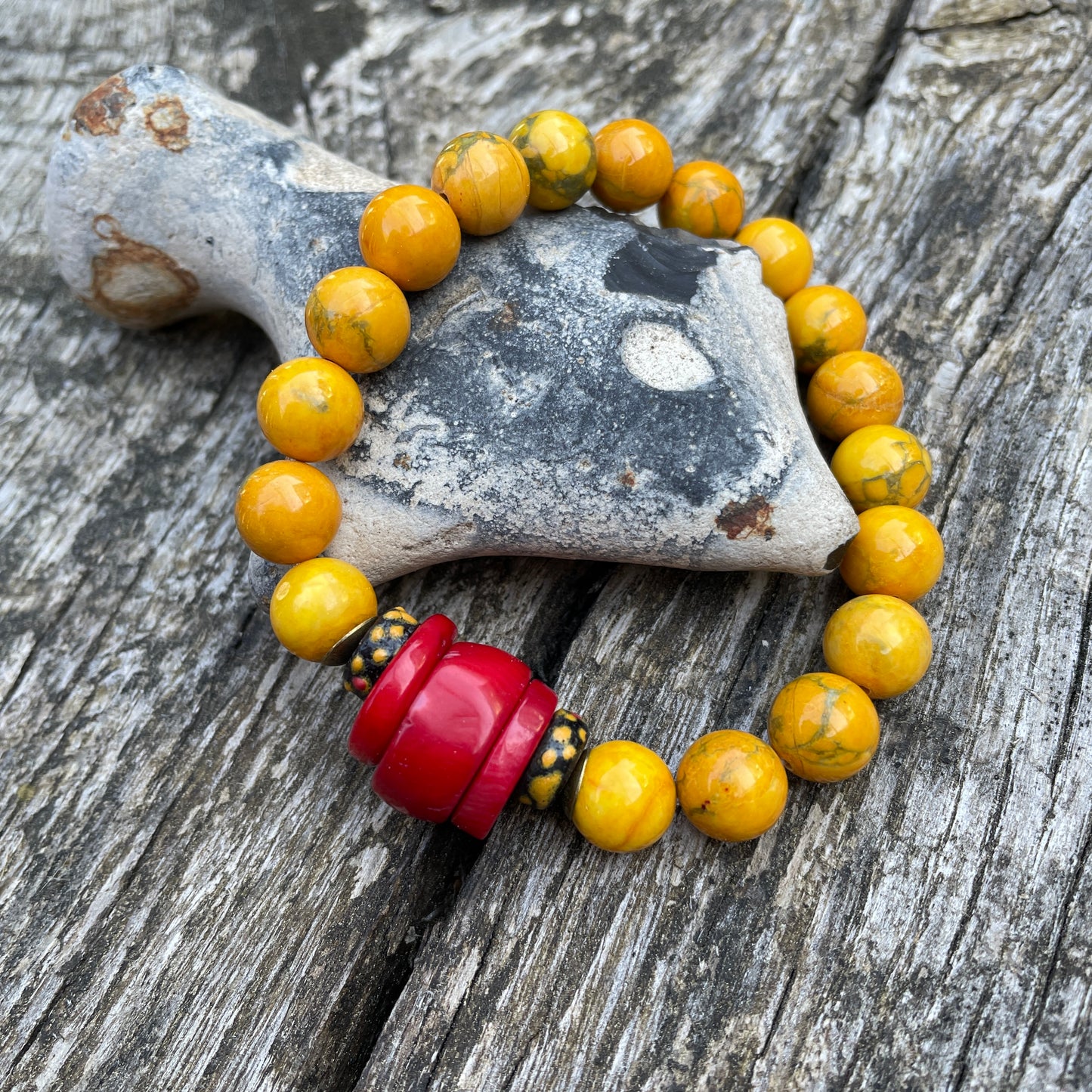 Armband Magnesit ,Koralle