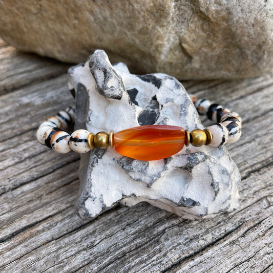 Armband, Karneol,  Flower Stone