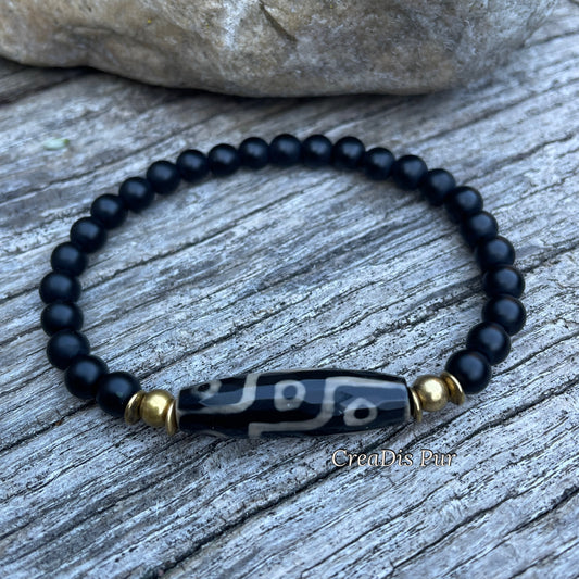 Armband Dzi Neunauge , schwarz