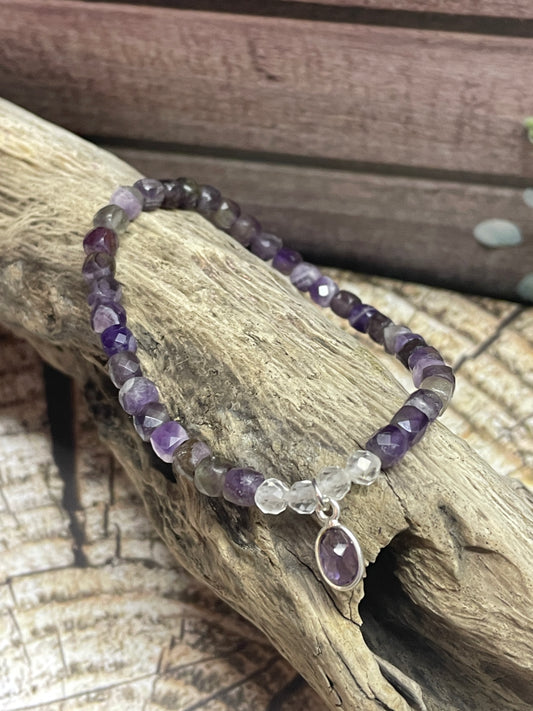Reserviert- Armband Amethystwürfel