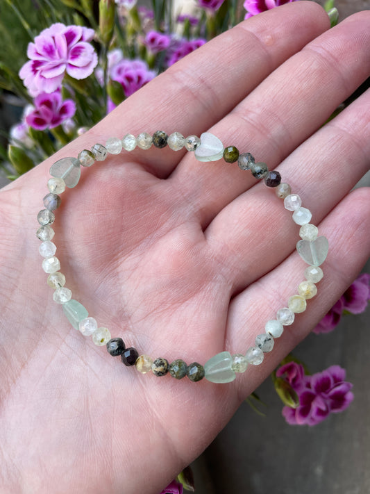 Armband, Mix grün, Aventurin Herz