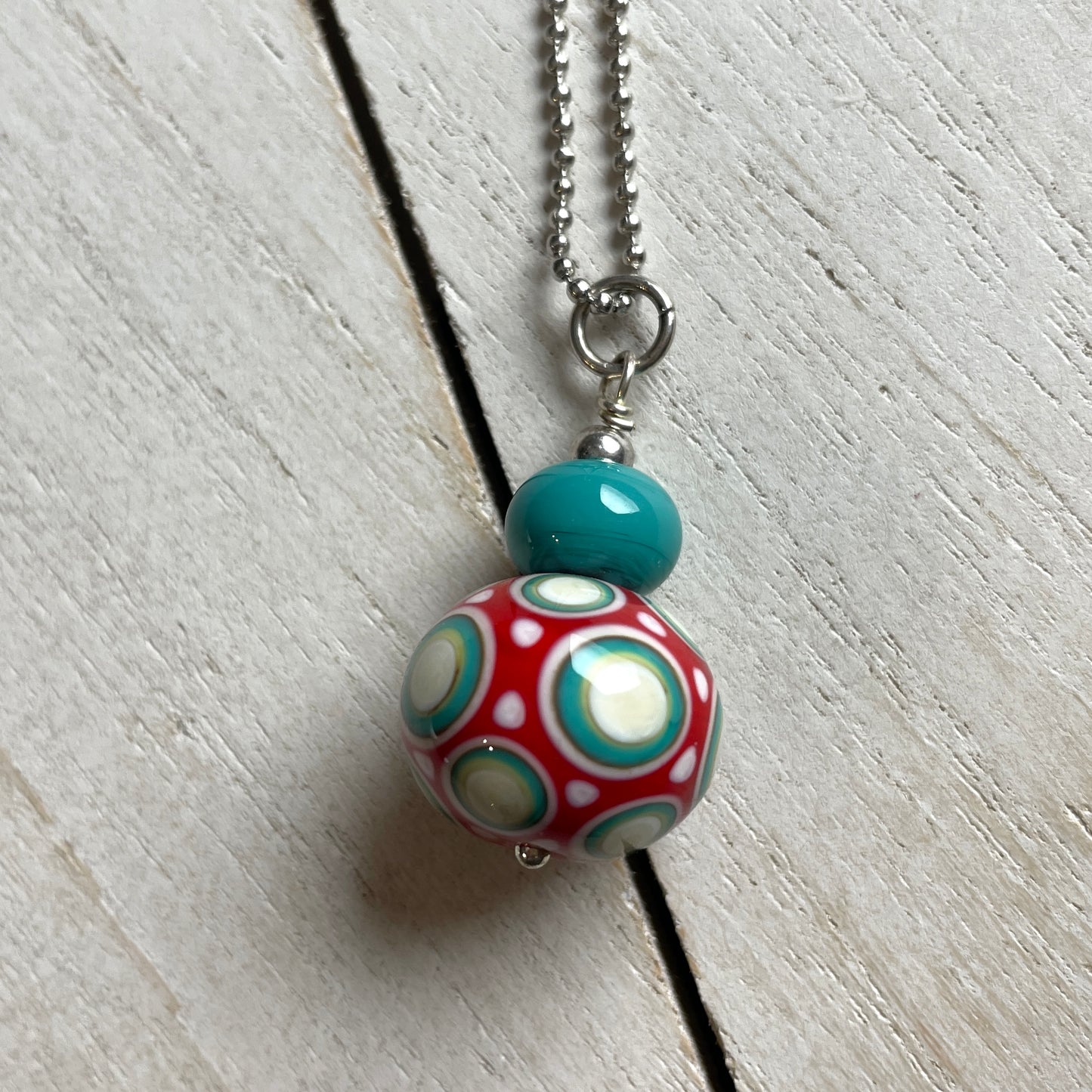 Langkette Lampworkperlen