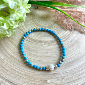 Armband Imperial Jaspis, blau, Perle