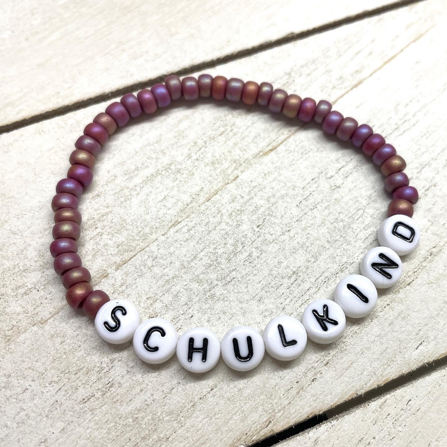 Armband Schulkind, Rocailles Perlen, pink Regenbogen